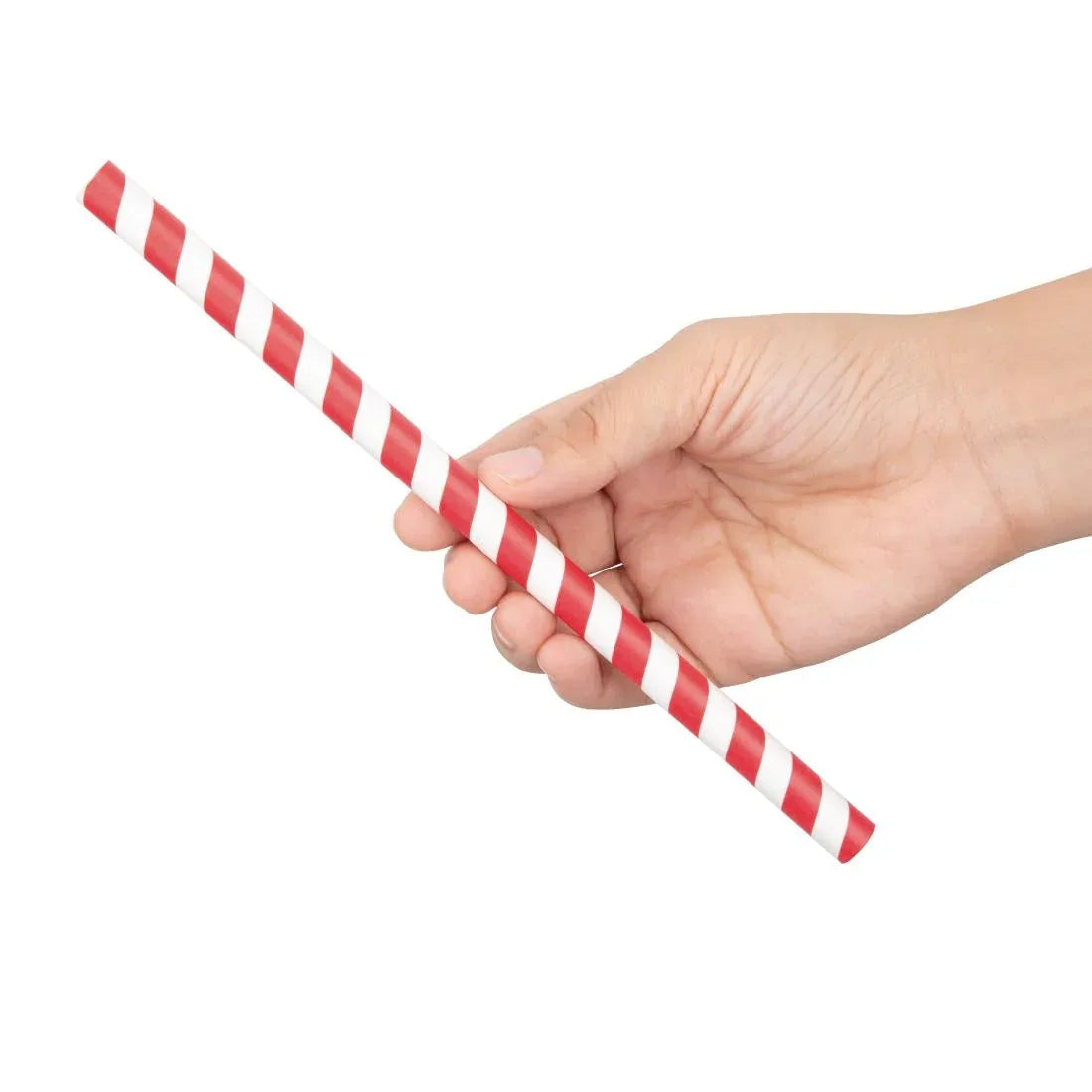 FP443 Fiesta Green Individually Wrapped Compostable Paper Smoothie Straws Red Stripes (Pack of 250) - JD Catering Equipment Solutions Ltd