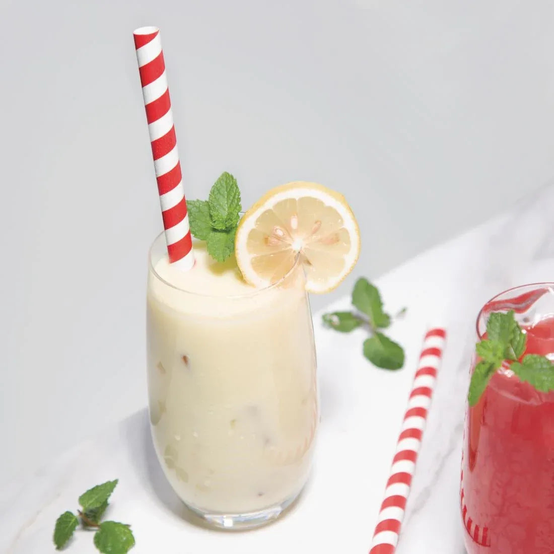 FP443 Fiesta Green Individually Wrapped Compostable Paper Smoothie Straws Red Stripes (Pack of 250) - JD Catering Equipment Solutions Ltd