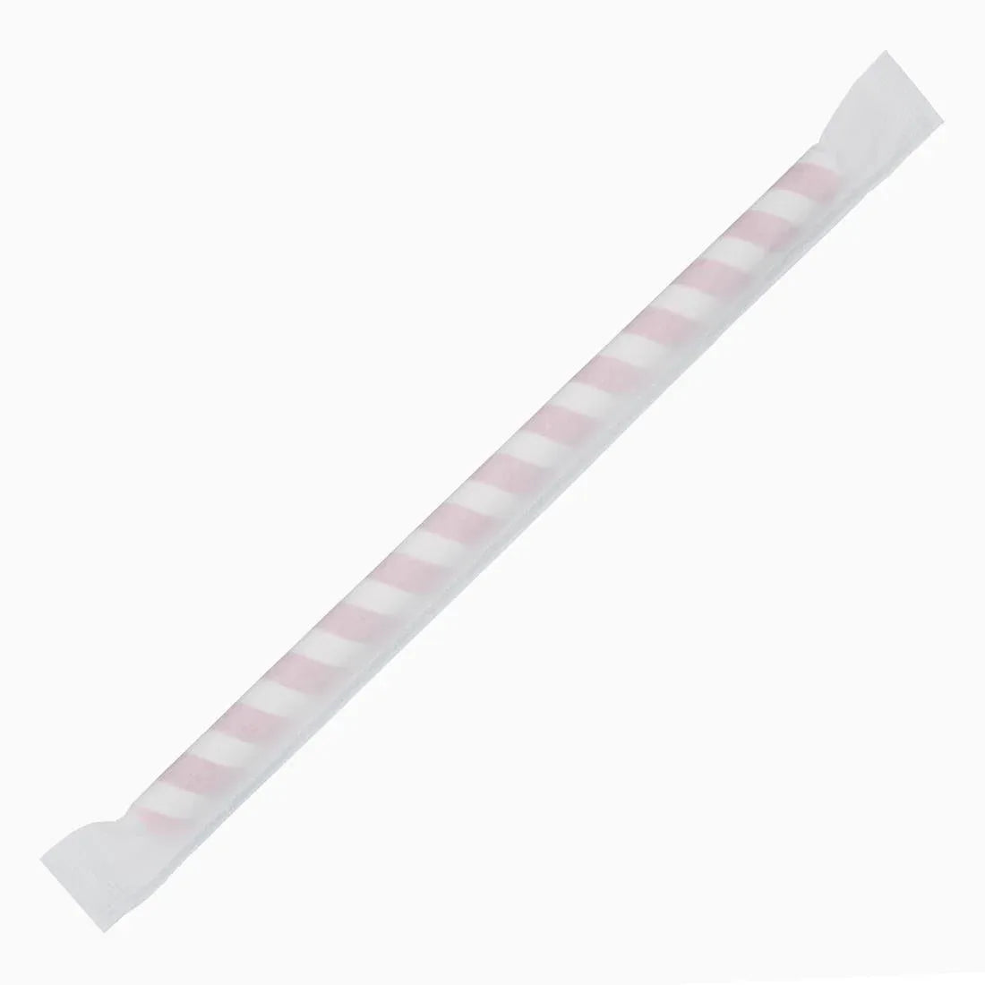 FP443 Fiesta Green Individually Wrapped Compostable Paper Smoothie Straws Red Stripes (Pack of 250) - JD Catering Equipment Solutions Ltd