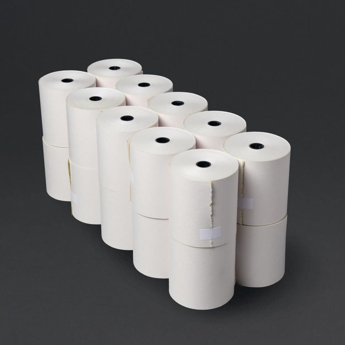 Fiesta Non-Thermal 2ply White and Yellow Till Roll 76 x 70mm (Pack of 20) JD Catering Equipment Solutions Ltd