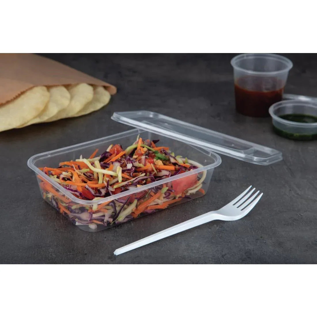 Fiesta Plastic Microwavable Containers With Lid (Pack of 250) JD Catering Equipment Solutions Ltd