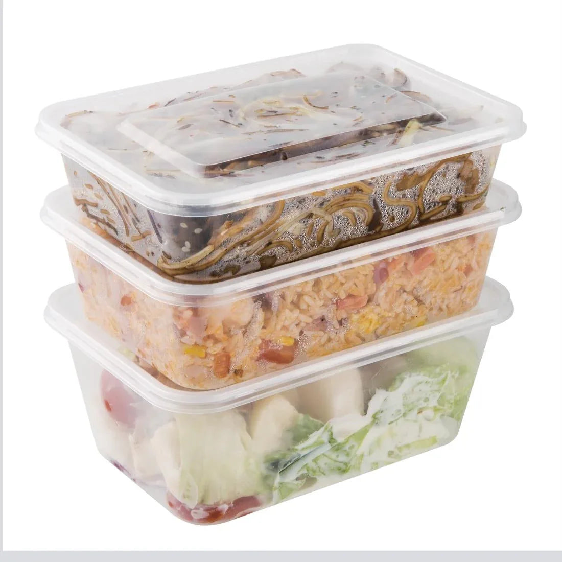 DM182 Fiesta Recyclable Plastic Microwavable Containers with Lid Medium 650ml (Pack of 250) - JD Catering Equipment Solutions Ltd