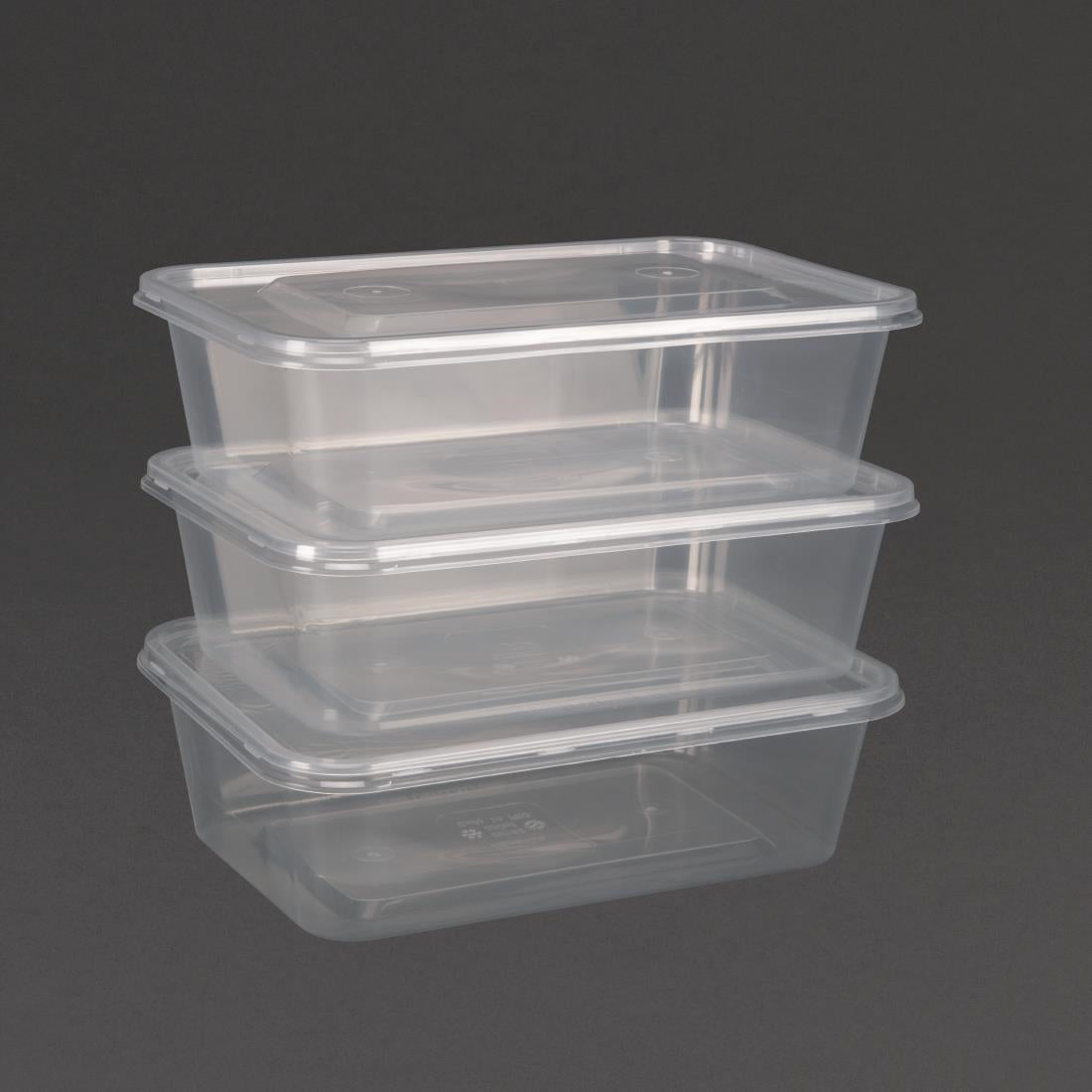 Fiesta Recyclable Plastic Microwavable Containers with Lid Medium 650ml (Pack of 250) JD Catering Equipment Solutions Ltd