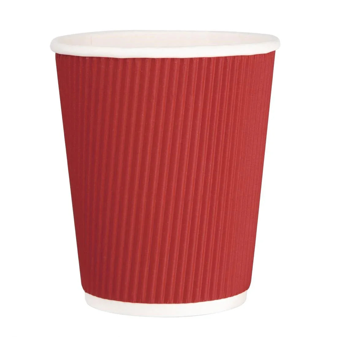 GP424 Fiesta Ripple Wall Takeaway Coffee Cups Red 225ml / 8oz (Pack of 25) - JD Catering Equipment Solutions Ltd
