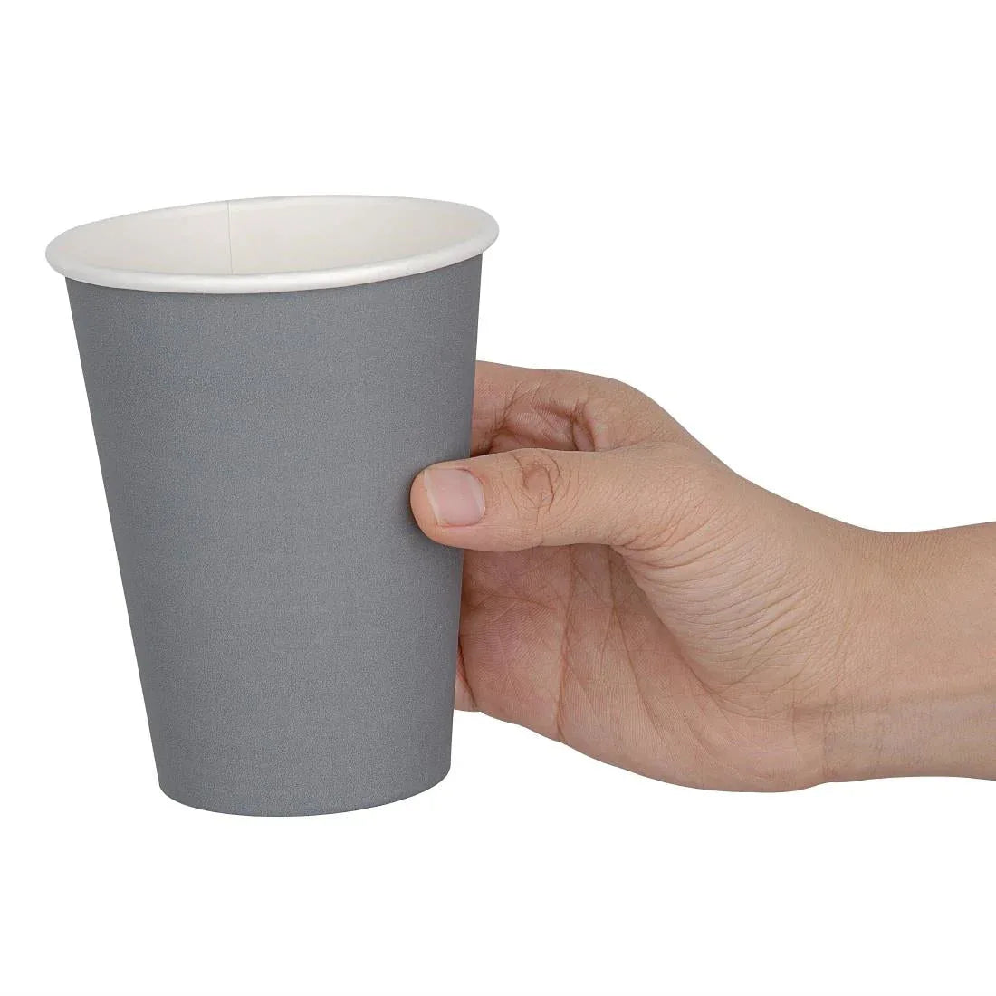 GP416 Fiesta Single Wall Takeaway Coffee Cups Charcoal 340ml / 12oz (Pack of 1000) - JD Catering Equipment Solutions Ltd