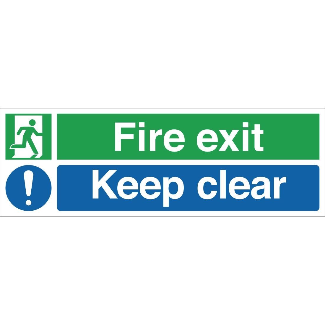 Fire Exit Keep Clear Sign JD Catering Equipment Solutions Ltd