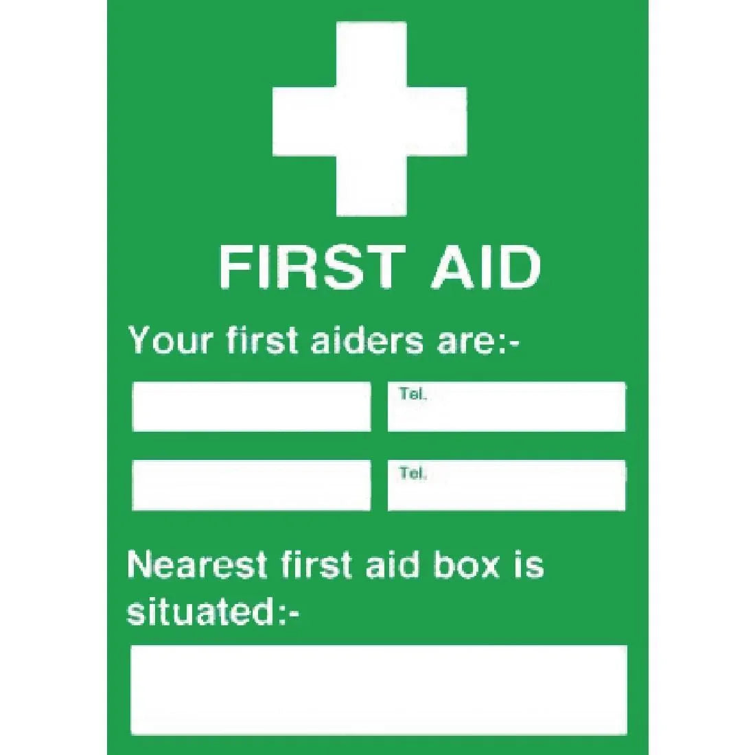 First Aiders Nearest First Aid Box Sign JD Catering Equipment Solutions Ltd
