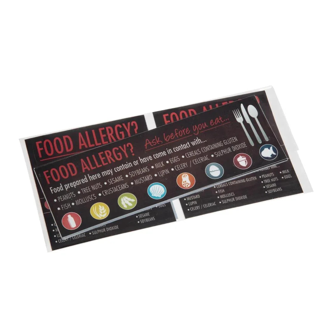 GM818 Food Allergen Window and Wall Stickers (Pack of 8) - JD Catering Equipment Solutions Ltd