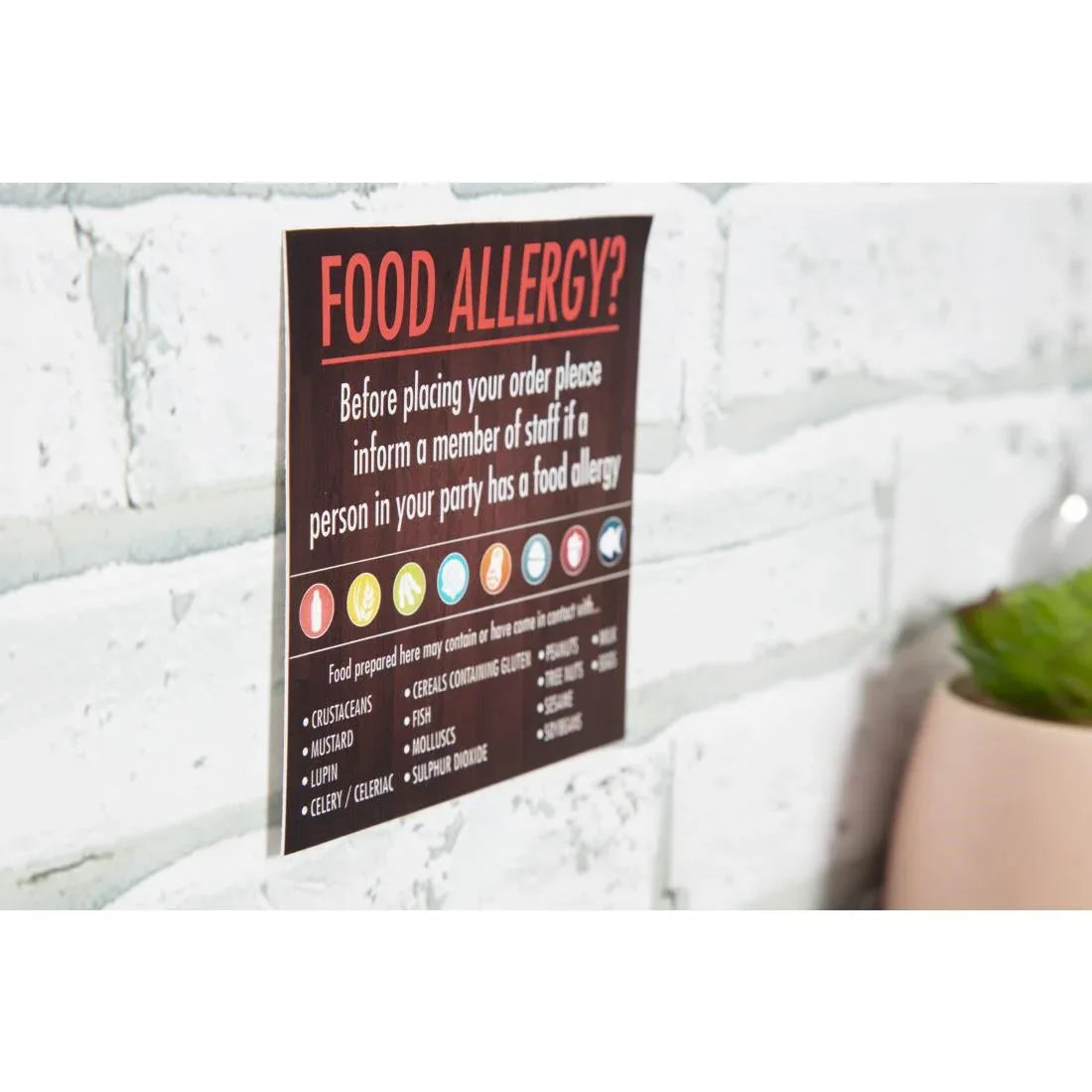 GM818 Food Allergen Window and Wall Stickers (Pack of 8) - JD Catering Equipment Solutions Ltd