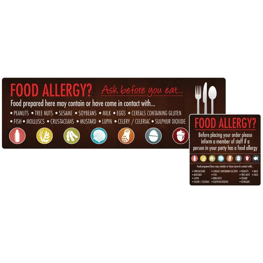 GM818 Food Allergen Window and Wall Stickers (Pack of 8) - JD Catering Equipment Solutions Ltd