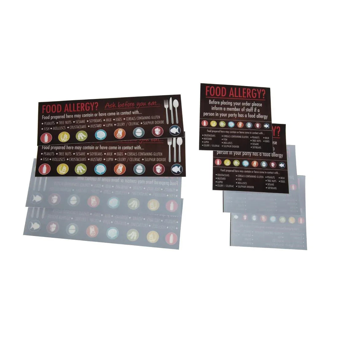 GM818 Food Allergen Window and Wall Stickers (Pack of 8) - JD Catering Equipment Solutions Ltd