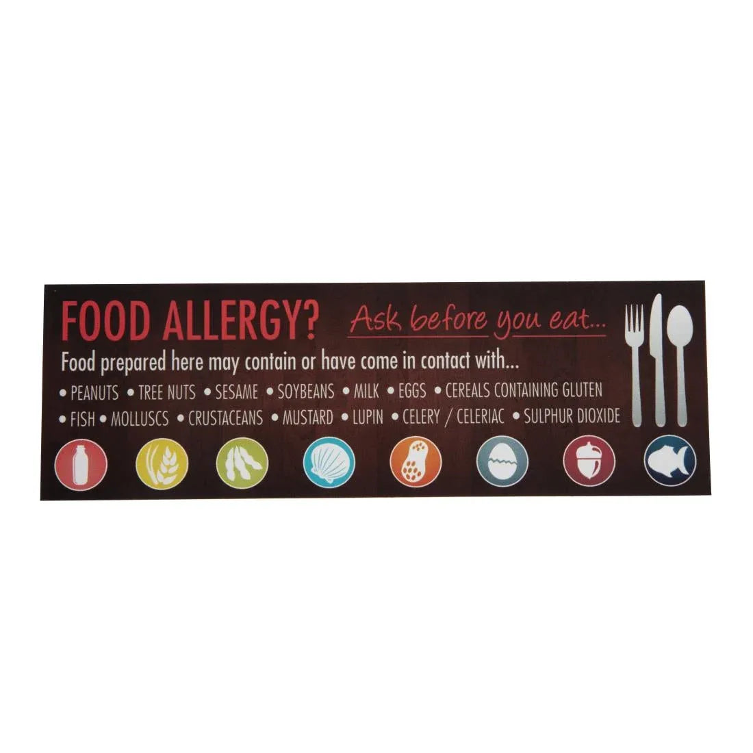 GM818 Food Allergen Window and Wall Stickers (Pack of 8) - JD Catering Equipment Solutions Ltd