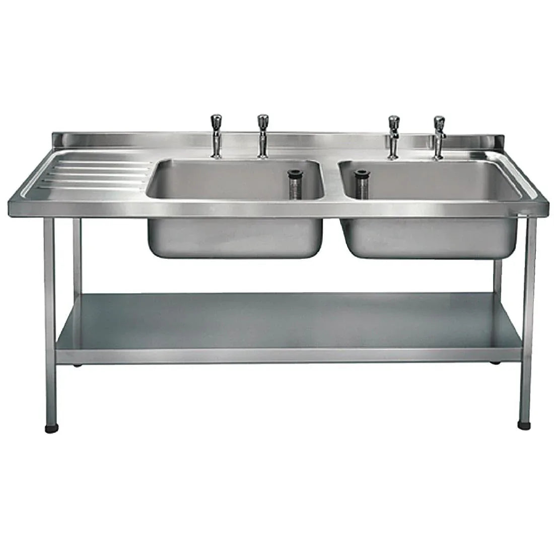 P052 Franke Sissons Self Assembly Stainless Steel Double Sink Left Hand Drainer 1500x600mm - JD Catering Equipment Solutions Ltd