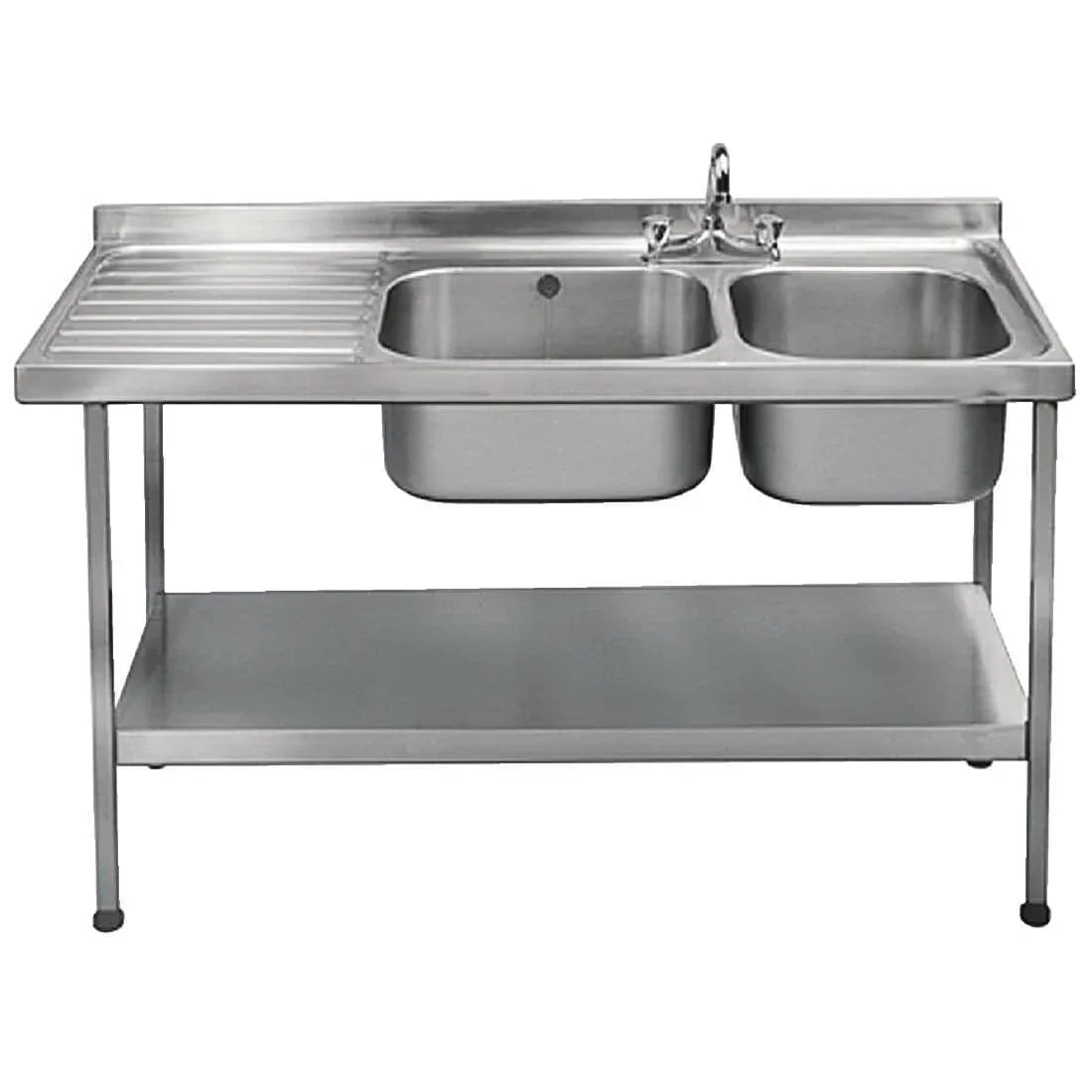 P052 Franke Sissons Self Assembly Stainless Steel Double Sink Left Hand Drainer 1500x600mm - JD Catering Equipment Solutions Ltd