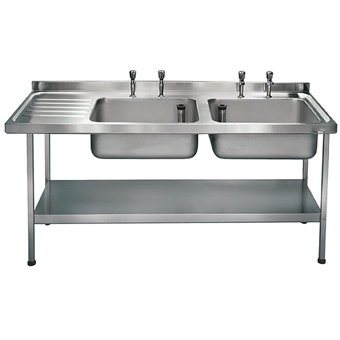 Franke Sissons Self Assembly Stainless Steel Double Sink Left Hand Drainer 1800x650mm JD Catering Equipment Solutions Ltd