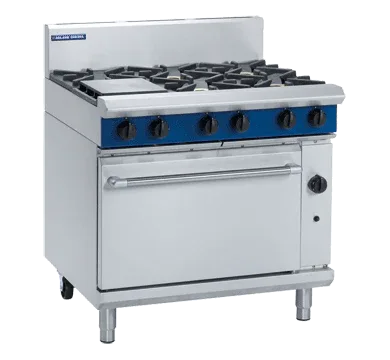F245 Blue Seal Natural/LPG Oven Range G506D 6-burner - JD Catering Equipment Solutions Ltd
