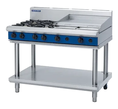 Blue Seal Evolution Series G518B-LS - 1200mm Gas Cooktop Leg Stand + 600mm Griddle