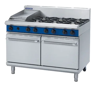 Blue Seal Evolution Series G528C - 1200mm Gas Range Double Static Oven + 300mm griddle - JD Catering Equipment Solutions Ltd