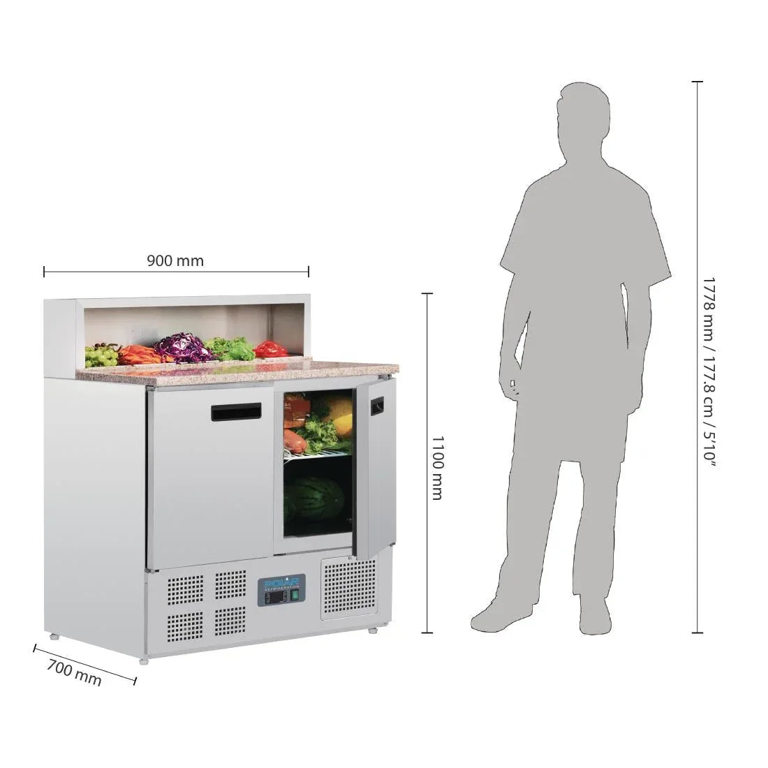 G603 Polar G-Series Pizza Prep Counter Fridge 288Ltr - JD Catering Equipment Solutions Ltd
