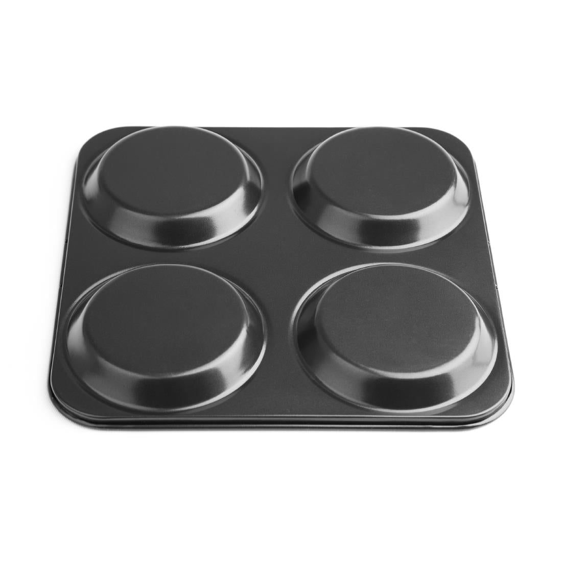 GD012 Vogue Carbon Steel Non-Stick Yorkshire Pudding Tray 4 Cup JD Catering Equipment Solutions Ltd