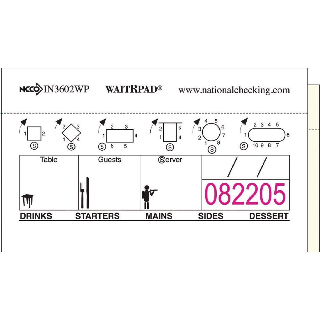 GD113 WaitRpads Waiting Pads Duplicate Carbonless (Pack of 10) JD Catering Equipment Solutions Ltd