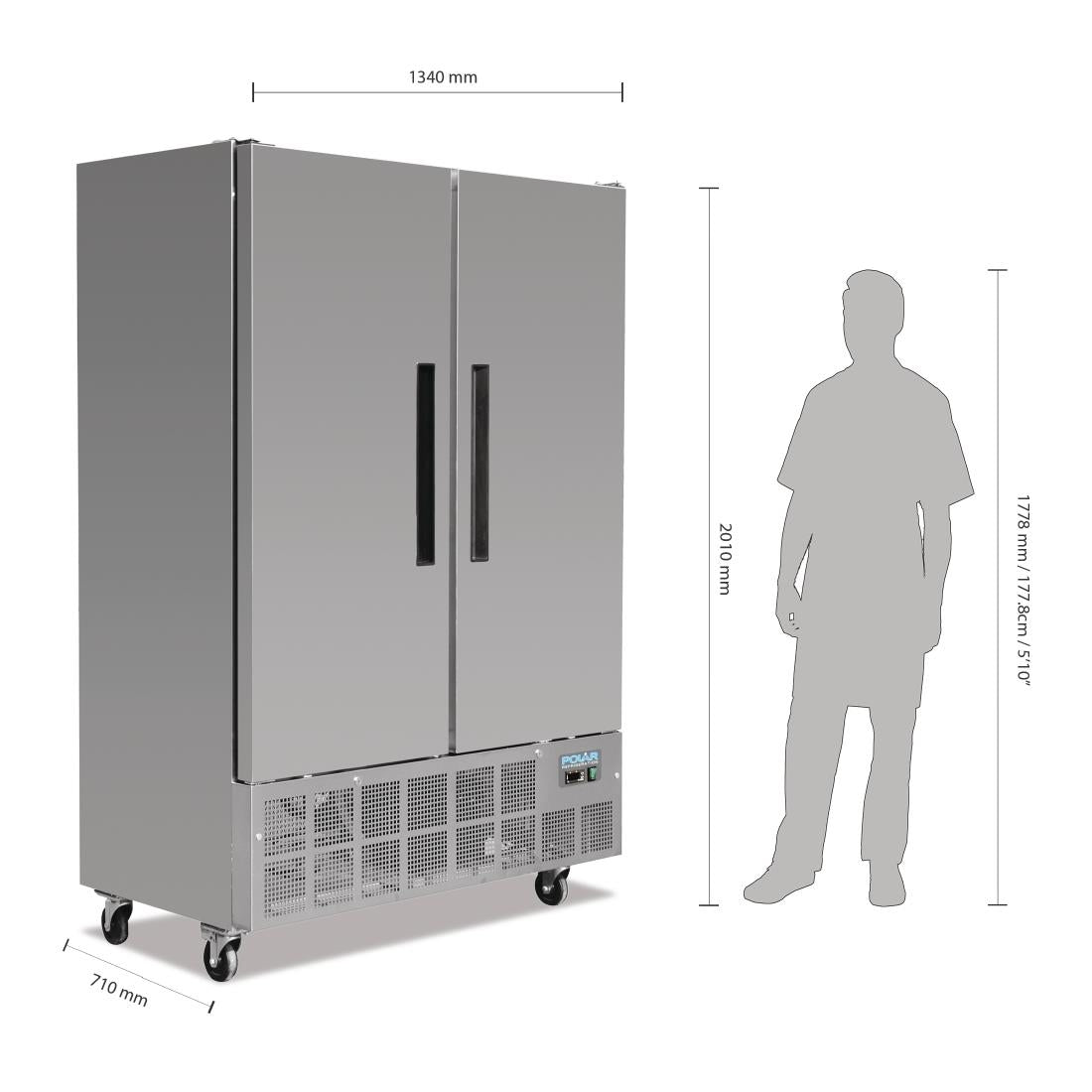 GD880 Polar G-Series Double Door Slimline Freezer 960Ltr JD Catering Equipment Solutions Ltd