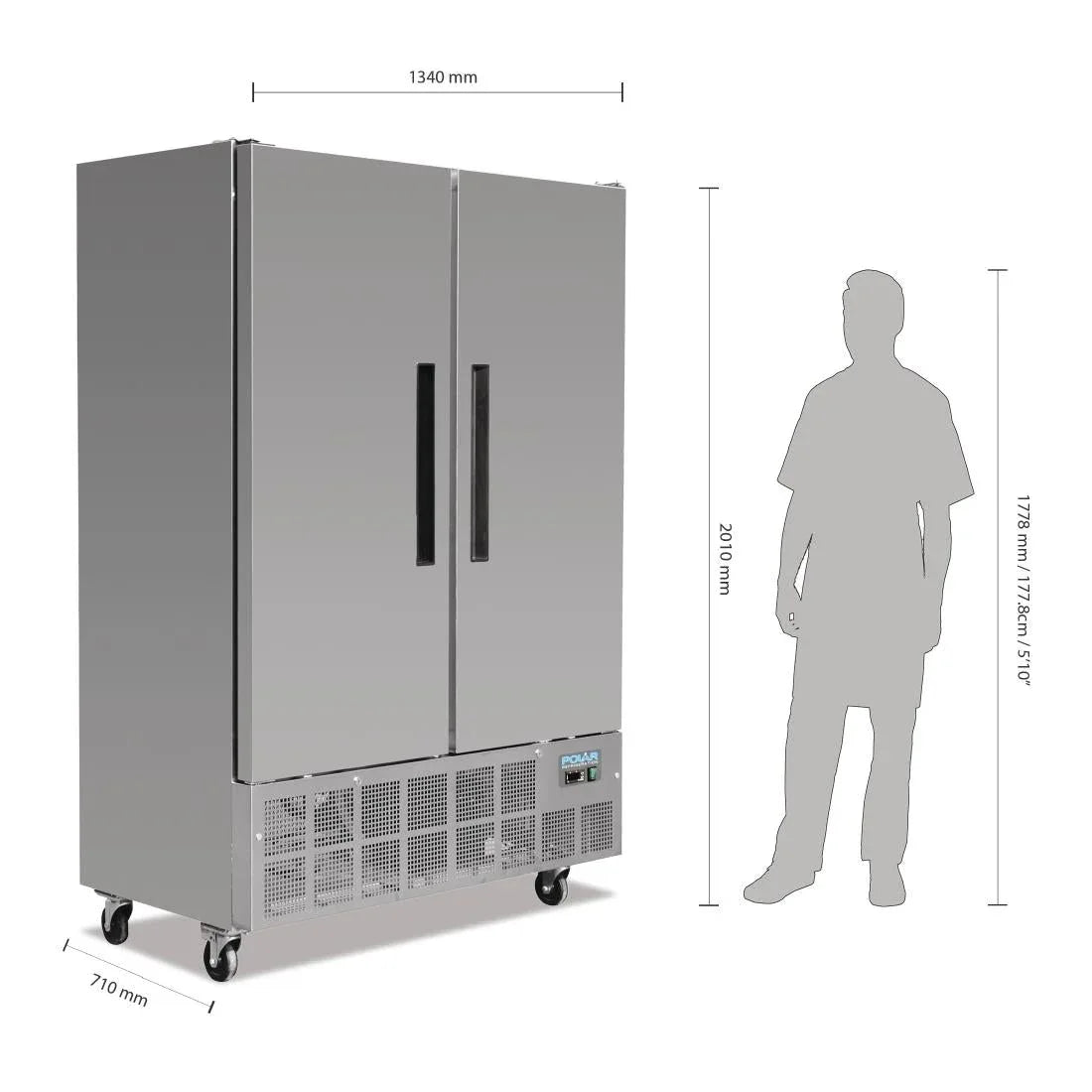 GD880 Polar G-Series Double Door Slimline Freezer 960Ltr - JD Catering Equipment Solutions Ltd