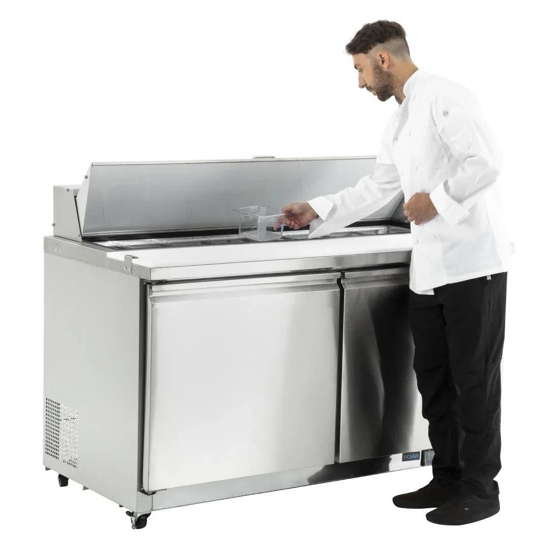 GD883 Polar U-Series Double Door Prep Counter Fridge 527Ltr - JD Catering Equipment Solutions Ltd