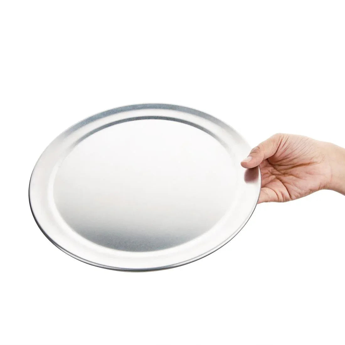 GE197 Vogue Aluminium Pizza Tray Wide Rim 10in JD Catering Equipment Solutions Ltd