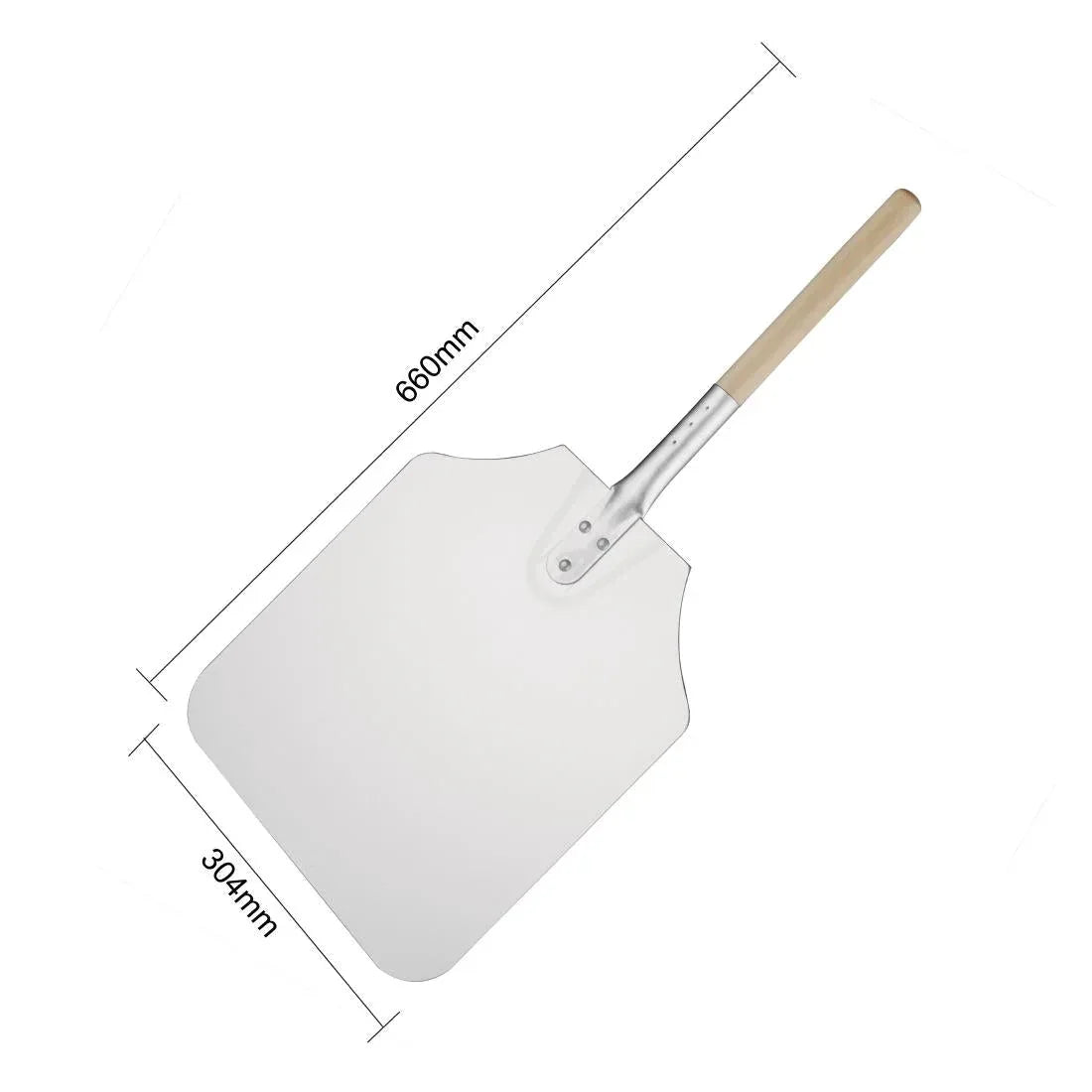 GE208 Vogue Wood Handle Aluminium Pizza Peel 31x36cm - JD Catering Equipment Solutions Ltd