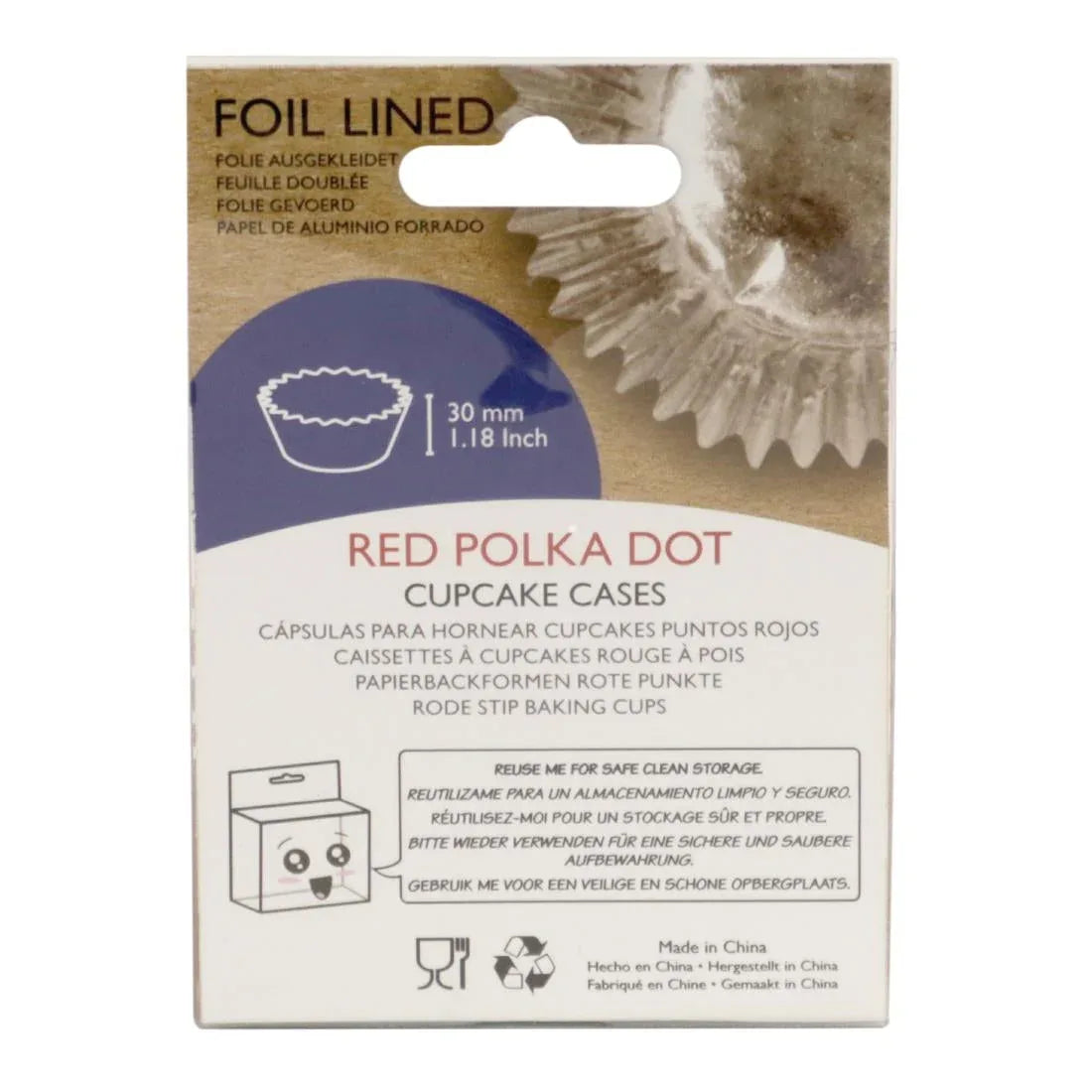 GE849 PME Cupcake Foil Lined Baking Cases Polka Dot (Pack of 30) - JD Catering Equipment Solutions Ltd