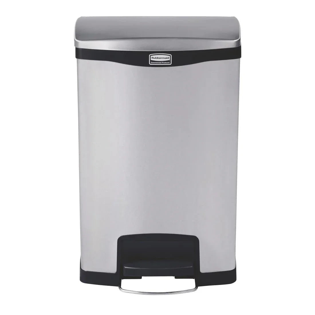 GE938 Rubbermaid Slim Jim Front Step on Pedal Bin Stainless Steel 50Ltr - JD Catering Equipment Solutions Ltd