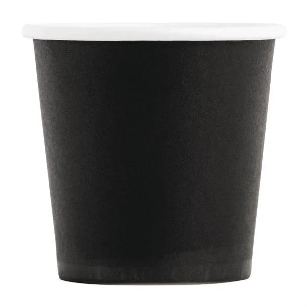 GF019 Fiesta Recyclable Espresso Cups Single Wall Black 112ml / 4oz (Pack of 50) - JD Catering Equipment Solutions Ltd
