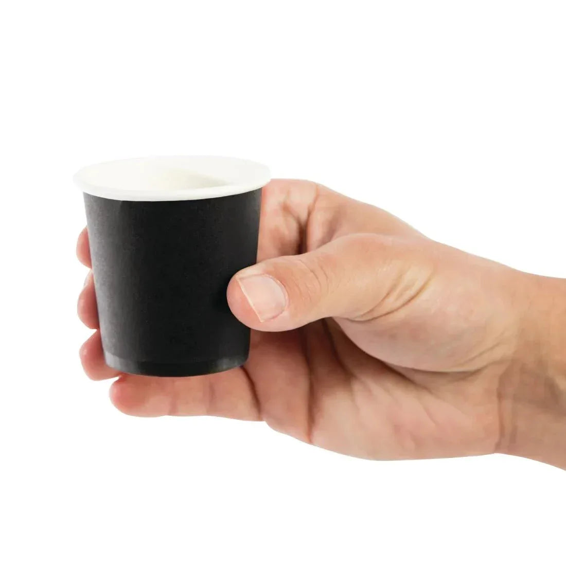 GF019 Fiesta Recyclable Espresso Cups Single Wall Black 112ml / 4oz (Pack of 50) - JD Catering Equipment Solutions Ltd