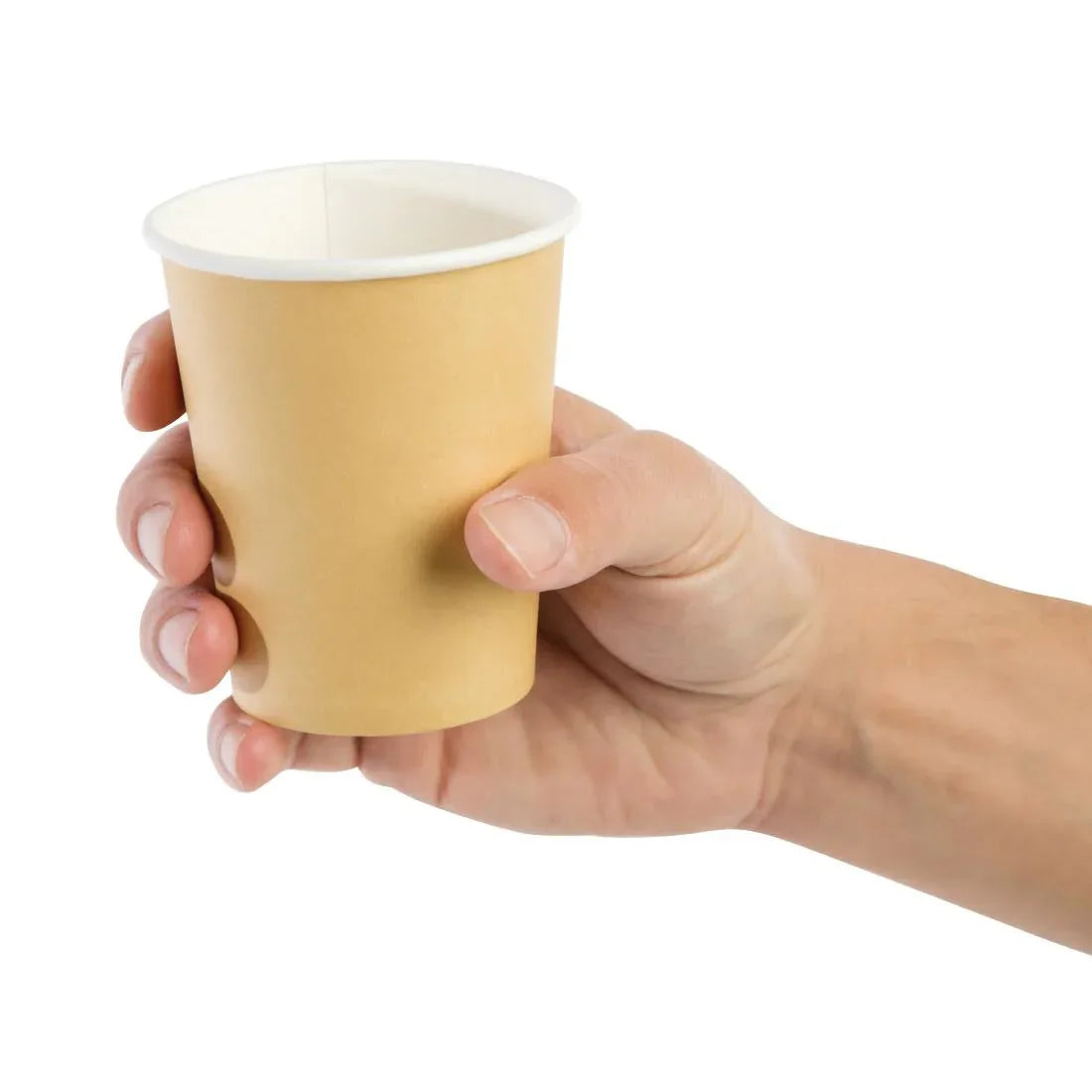 GF031 Fiesta Recyclable Coffee Cups Single Wall Kraft 225ml / 8oz (Pack of 50) - JD Catering Equipment Solutions Ltd