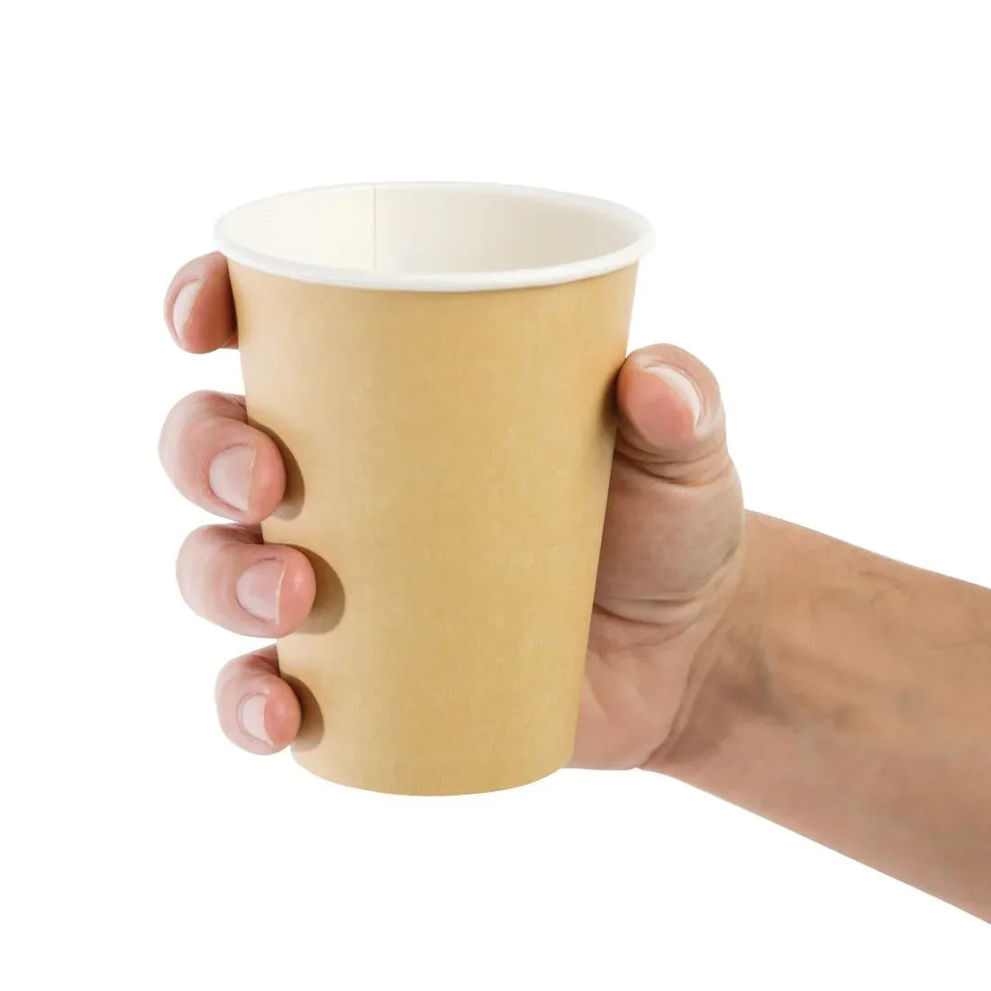 GF033 Fiesta Recyclable Coffee Cups Single Wall Kraft 340ml / 12oz (Pack of 50) - JD Catering Equipment Solutions Ltd