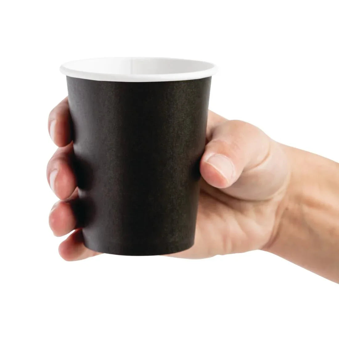GF041 Fiesta Recyclable Coffee Cups Single Wall Black 225ml / 8oz (Pack of 50) - JD Catering Equipment Solutions Ltd