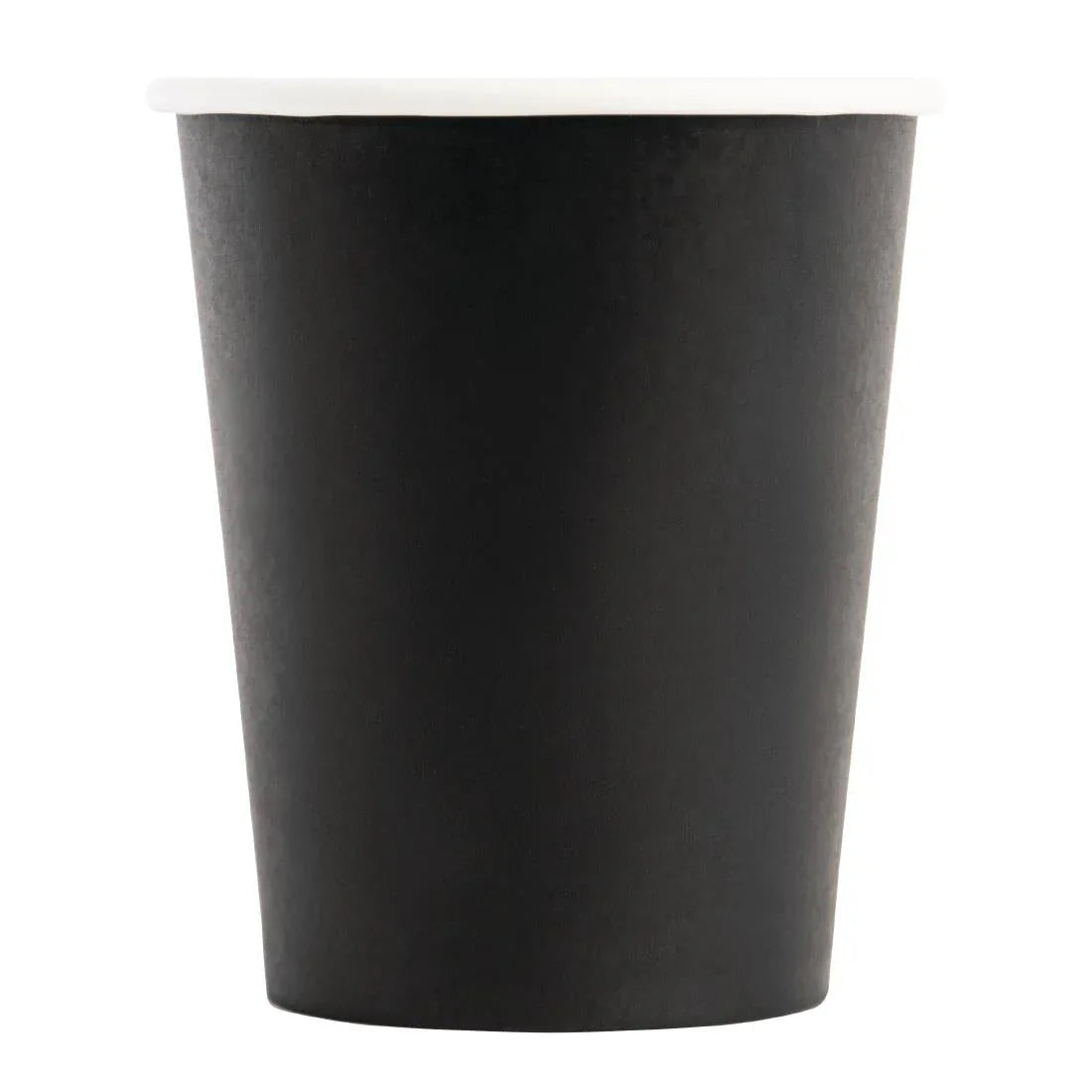GF041 Fiesta Recyclable Coffee Cups Single Wall Black 225ml / 8oz (Pack of 50) - JD Catering Equipment Solutions Ltd