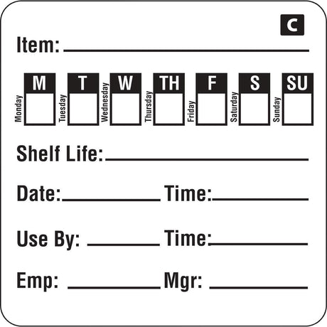 GF049 Freezable Day of the Week Labels (Pack of 500) JD Catering Equipment Solutions Ltd