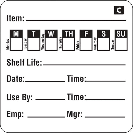 GF049 Freezable Day of the Week Labels (Pack of 500) JD Catering Equipment Solutions Ltd