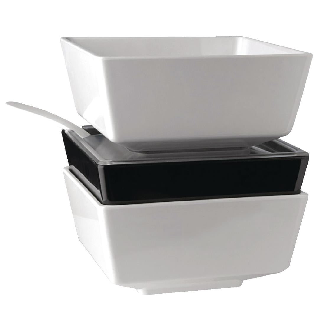 GF096 APS Float White Square Bowl 7in JD Catering Equipment Solutions Ltd