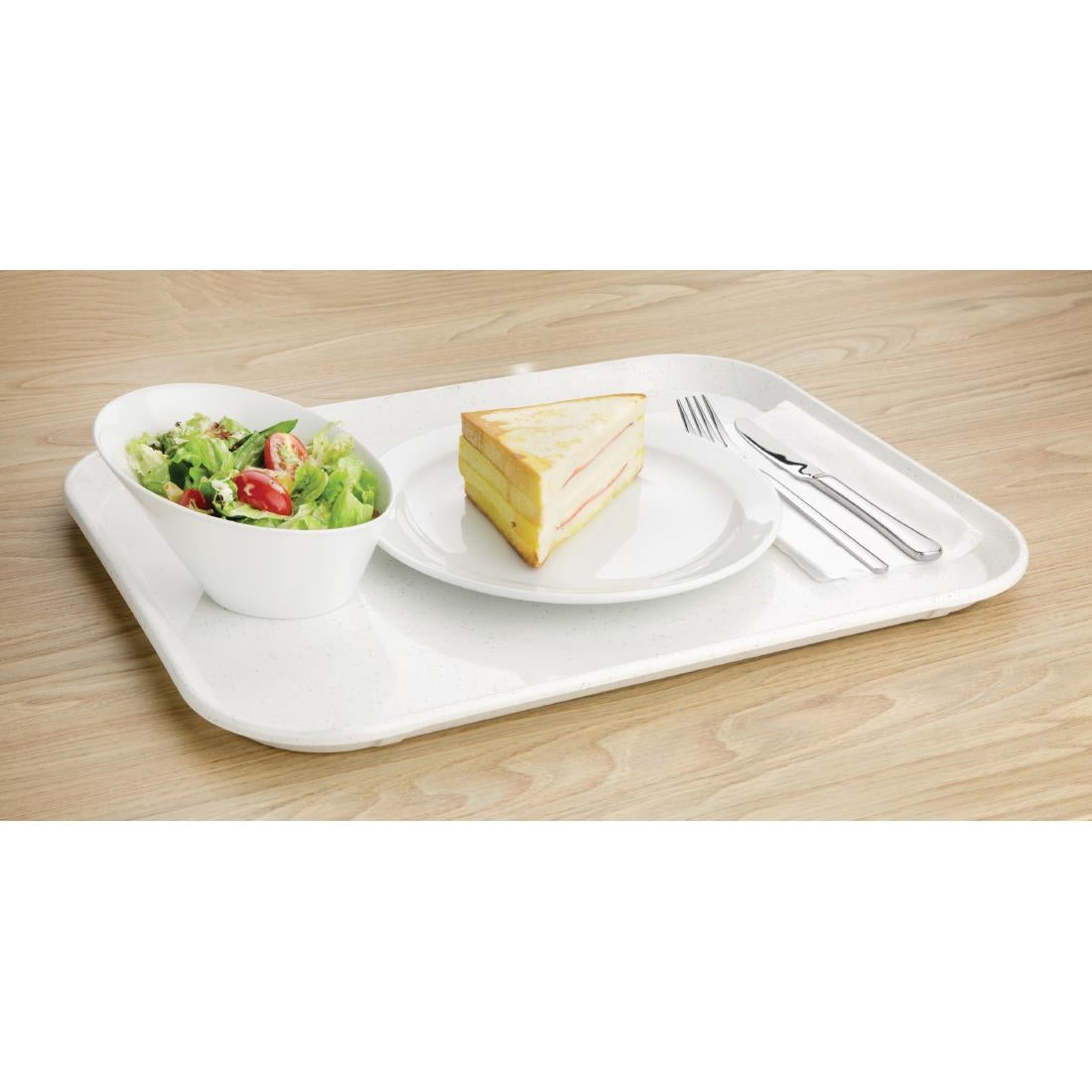 GF241 Kristallon Fibreglass Canteen Tray Light Granite 457mm JD Catering Equipment Solutions Ltd