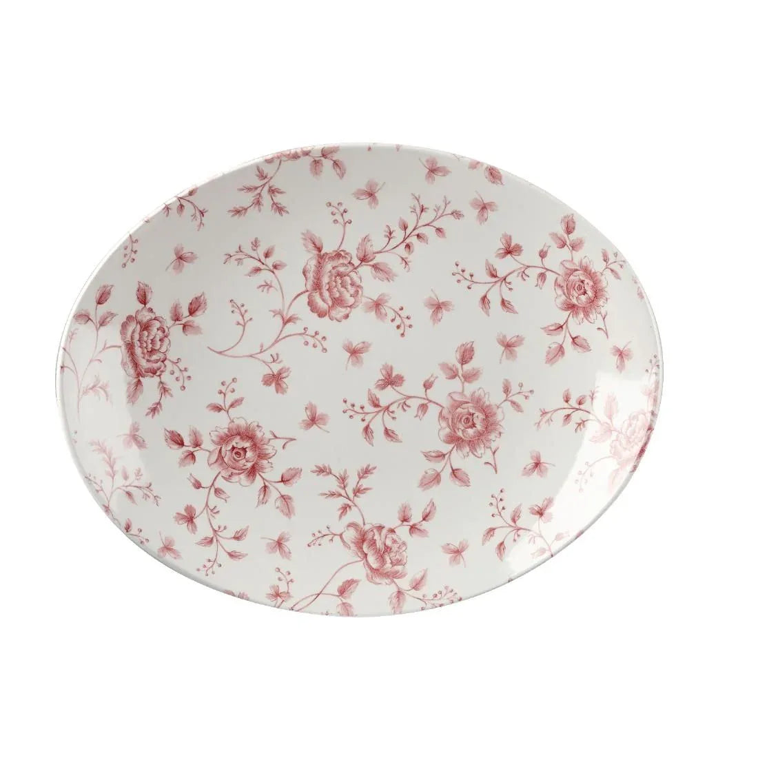 GF306 Churchill Vintage Prints Oval Plates Cranberry Rose Print 315mm (Pack of 6) - JD Catering Equipment Solutions Ltd