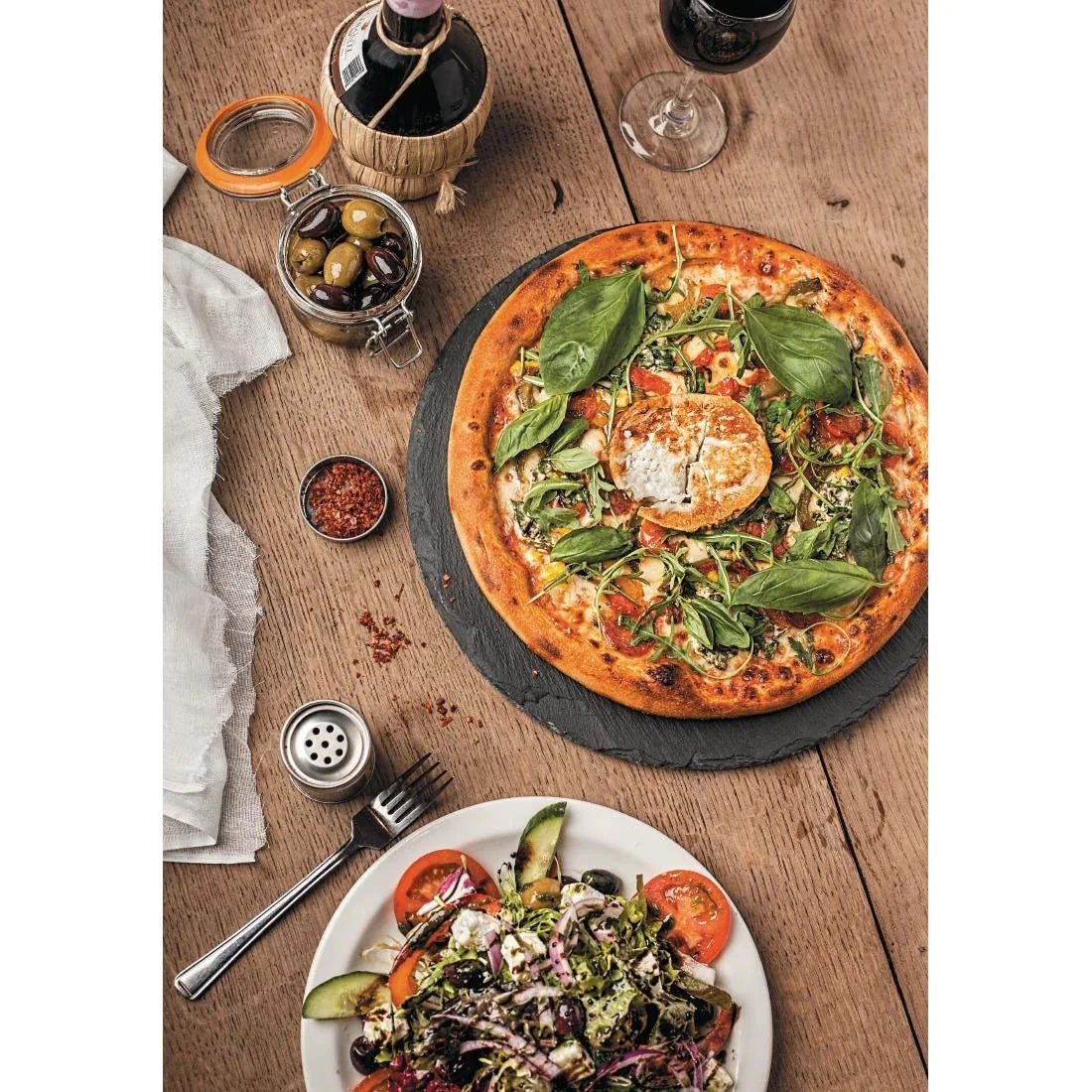 GF316 Olympia Slate Round Pizza Board 330mm - JD Catering Equipment Solutions Ltd