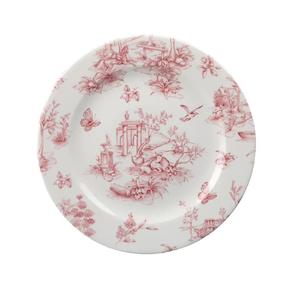 GF612 Churchill Vintage Prints Tea Plates Cranberry Toile Print 210mm (Pack of 6) - JD Catering Equipment Solutions Ltd