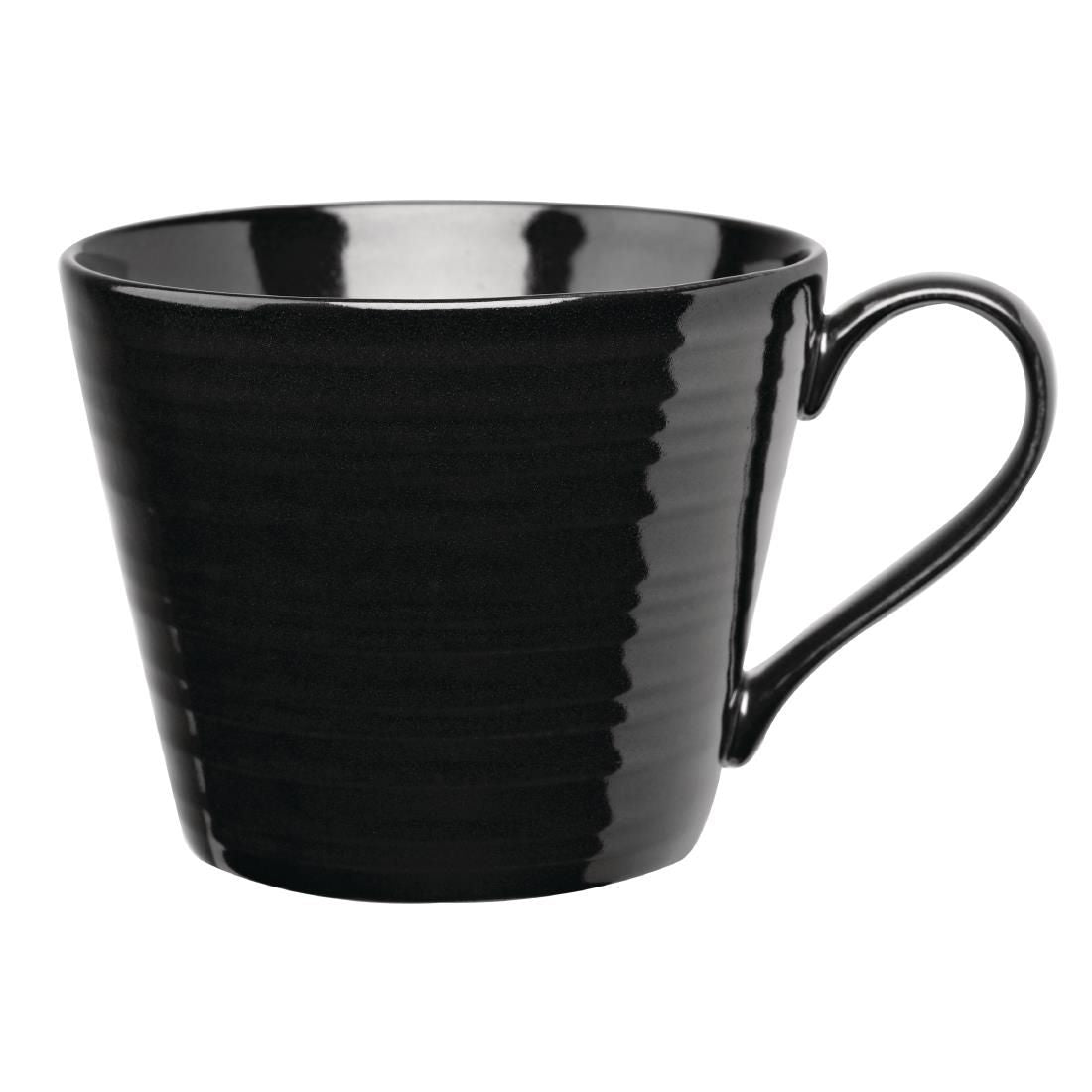 GF704 Art de Cuisine Rustics Black Snug Mugs 341ml (Pack of 6) JD Catering Equipment Solutions Ltd