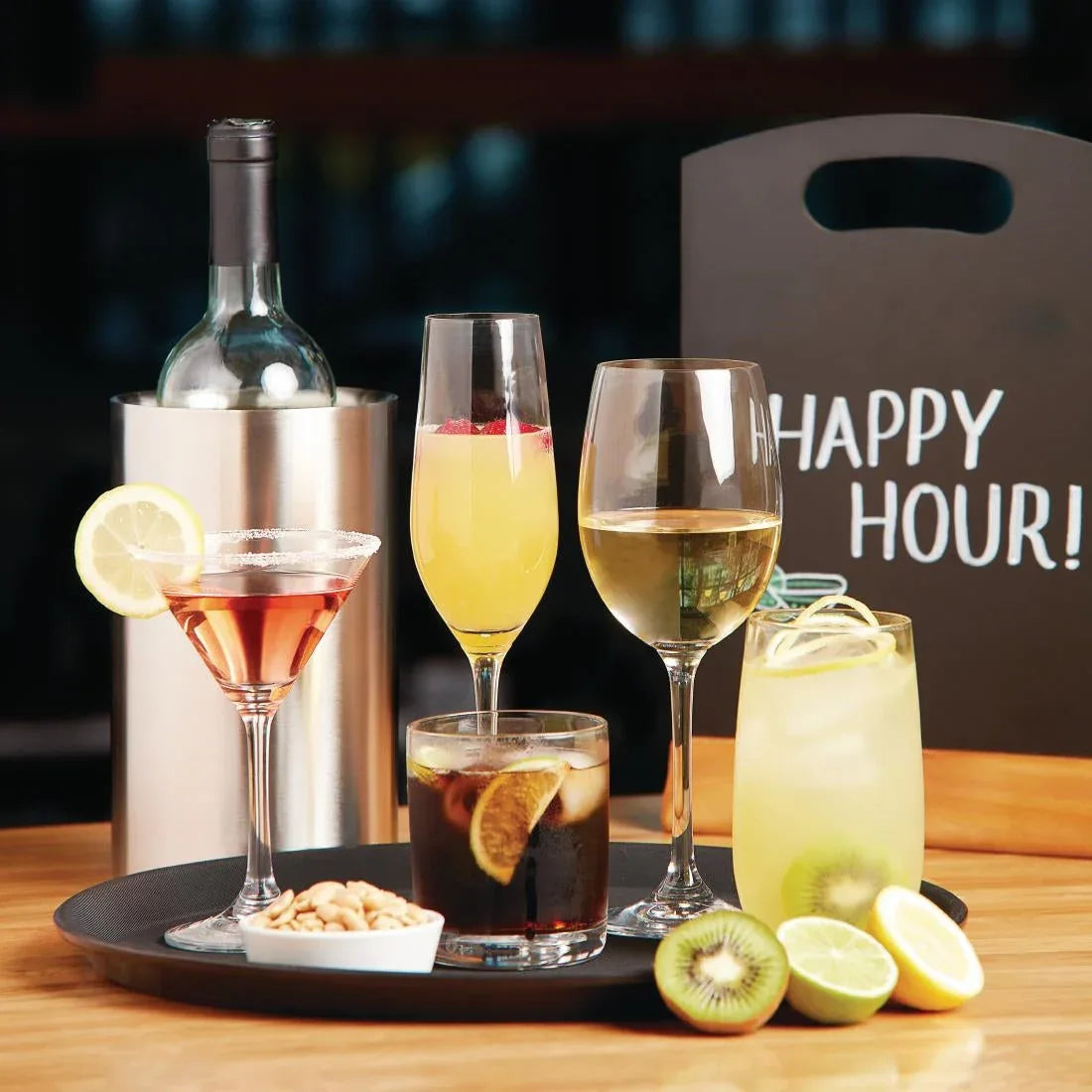 GF736 Olympia Chime Crystal Champagne Flutes 225ml (Pack of 6) - JD Catering Equipment Solutions Ltd
