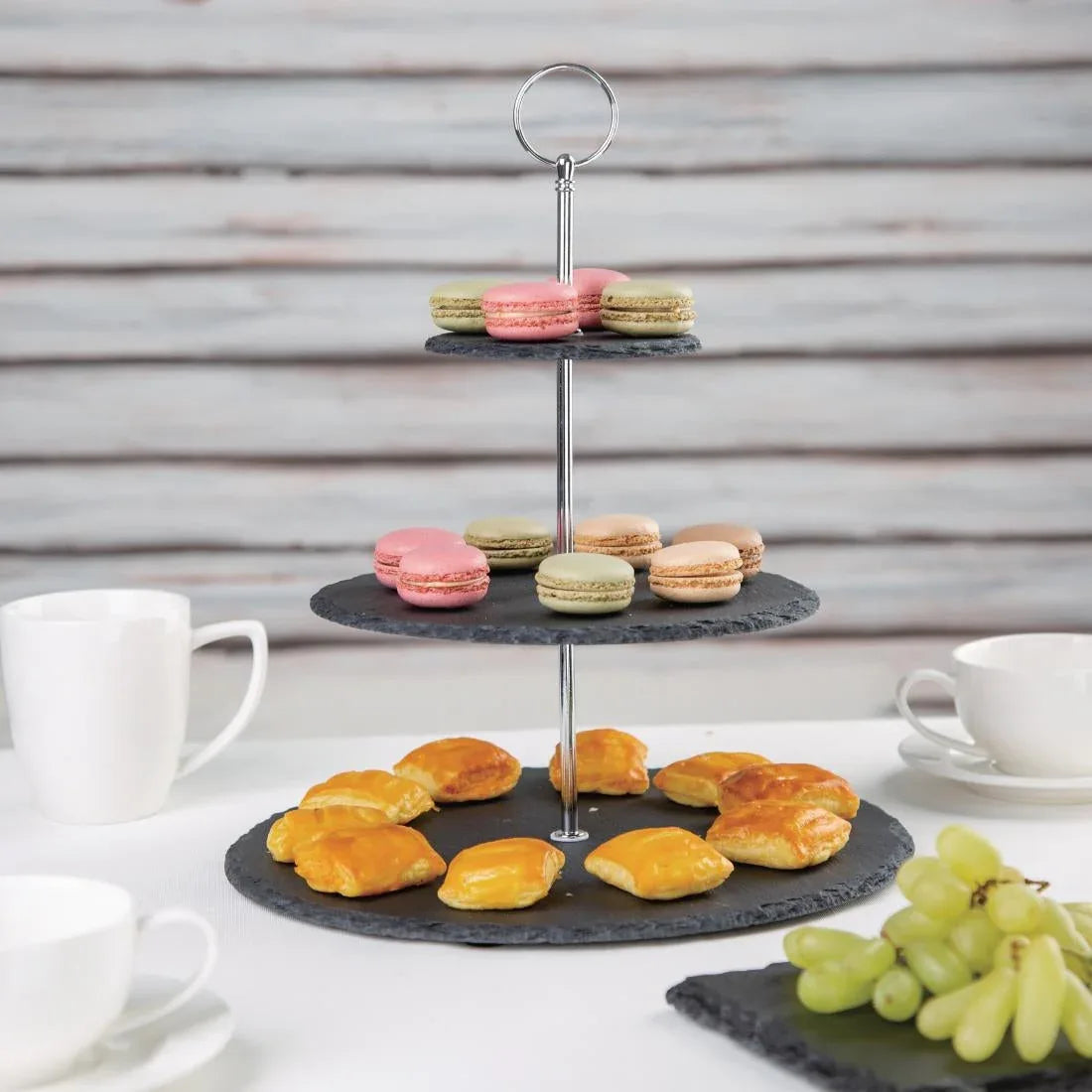 GF991 Olympia 3 Tier Slate Afternoon Tea Stand - JD Catering Equipment Solutions Ltd