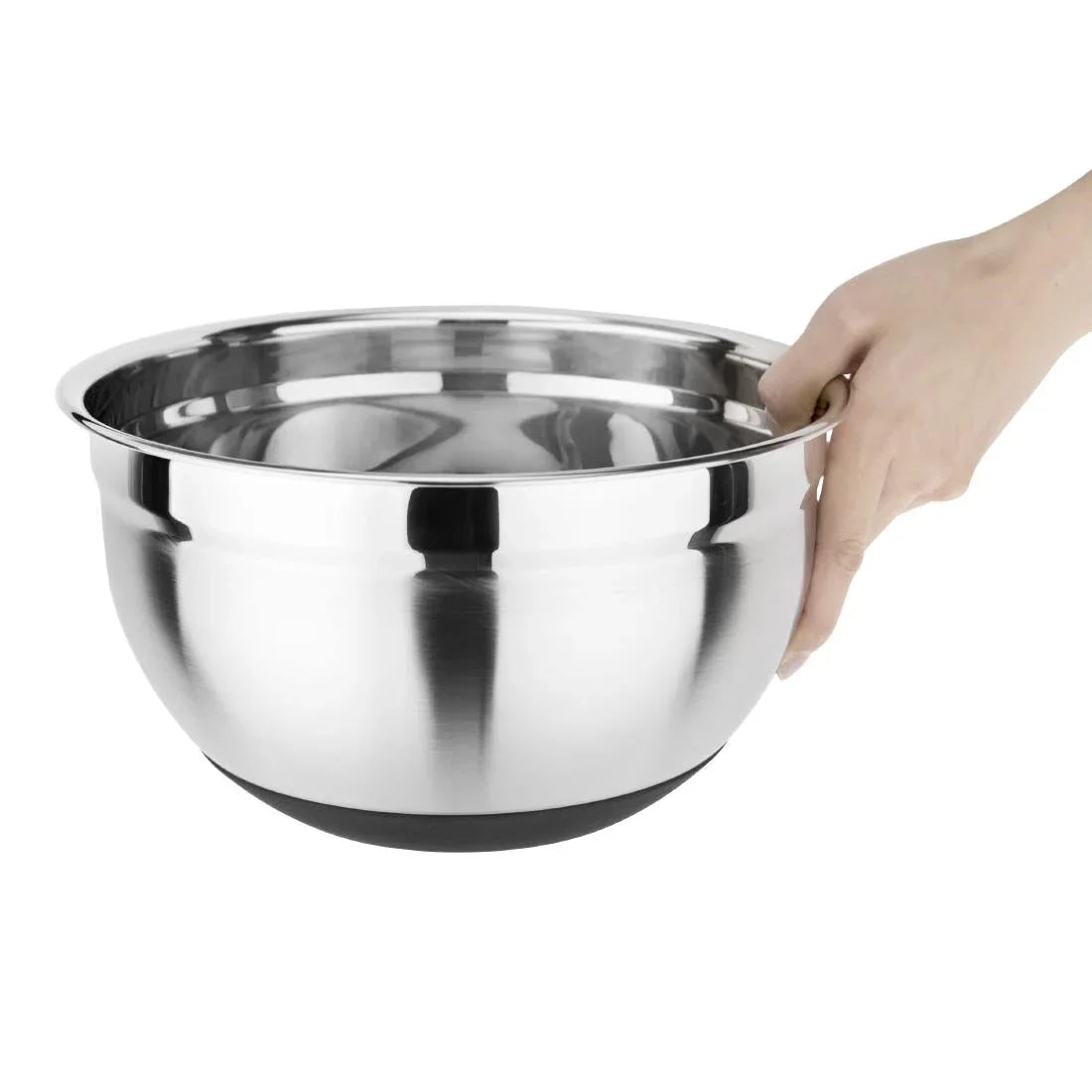 GG022 Vogue Stainless Steel Bowl with Silicone Base 5Ltr - JD Catering Equipment Solutions Ltd