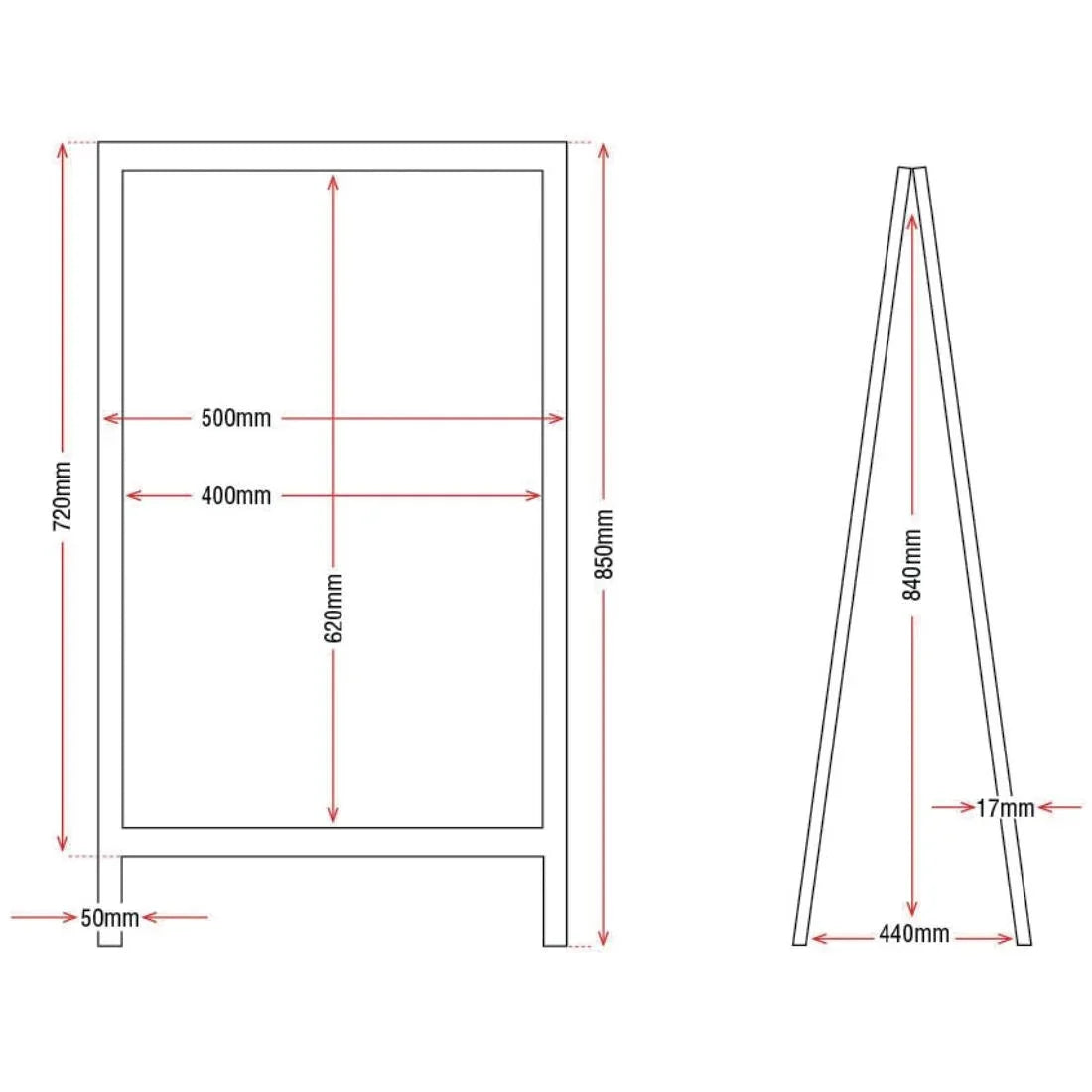 GG108 Olympia Pavement Board 850 x 500mm Wood Framed - JD Catering Equipment Solutions Ltd